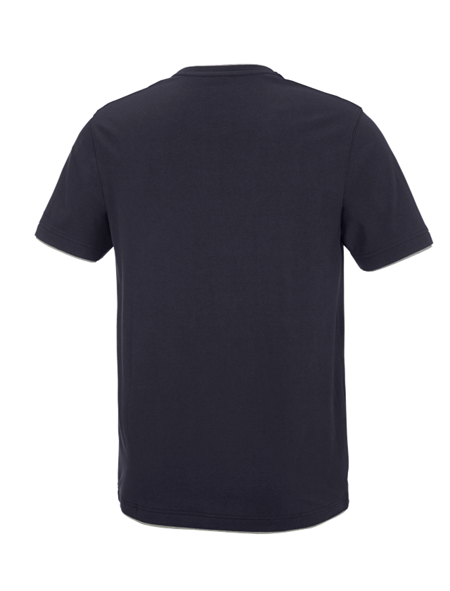 T-Shirts, Pullover & Skjorter: e.s. T-Shirt cotton stretch Layer + mørkeblå/gråmeleret 3