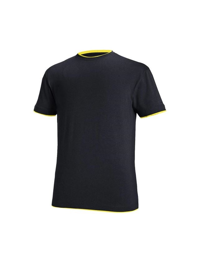 T-Shirts, Pullover & Skjorter: e.s. T-Shirt cotton stretch Layer + safir/citrus