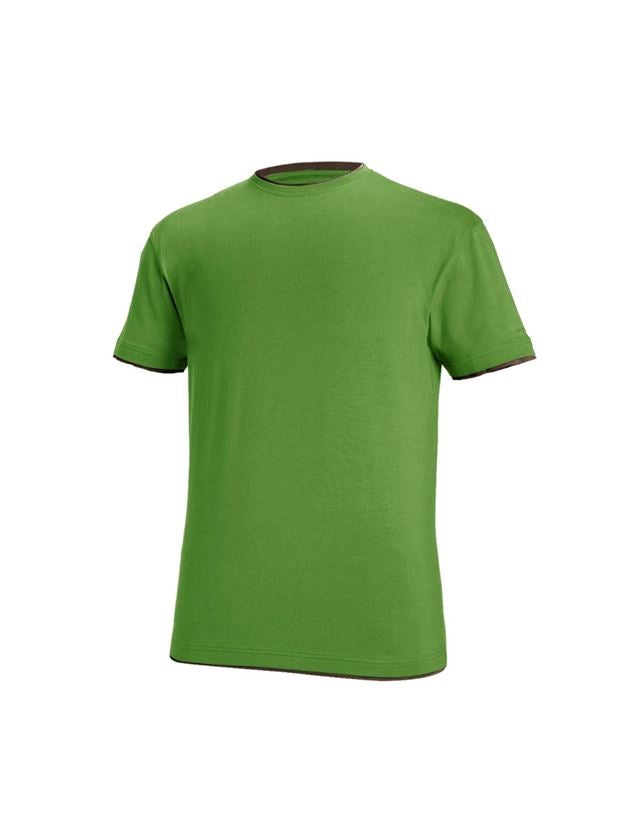 T-Shirts, Pullover & Skjorter: e.s. T-Shirt cotton stretch Layer + havgrøn/kastanje 2