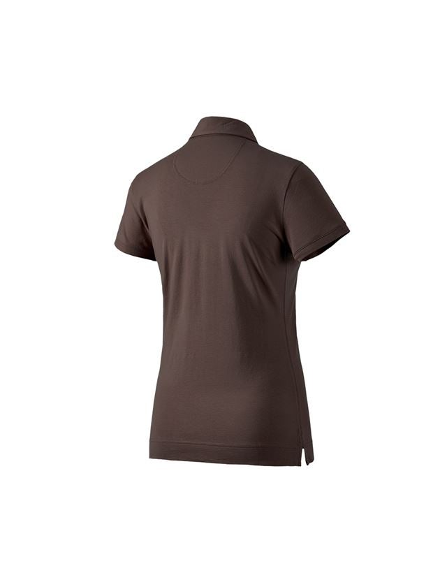 T-Shirts, Pullover & Skjorter: e.s. Polo-Shirt cotton stretch, damer + kastanje 1