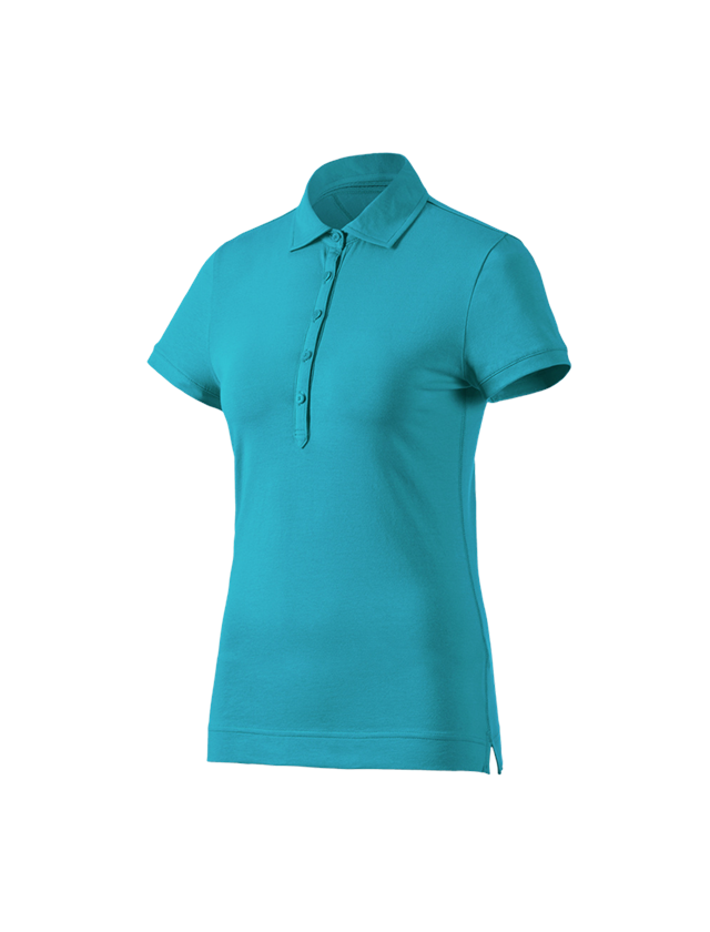 T-Shirts, Pullover & Skjorter: e.s. Polo-Shirt cotton stretch, damer + ocean