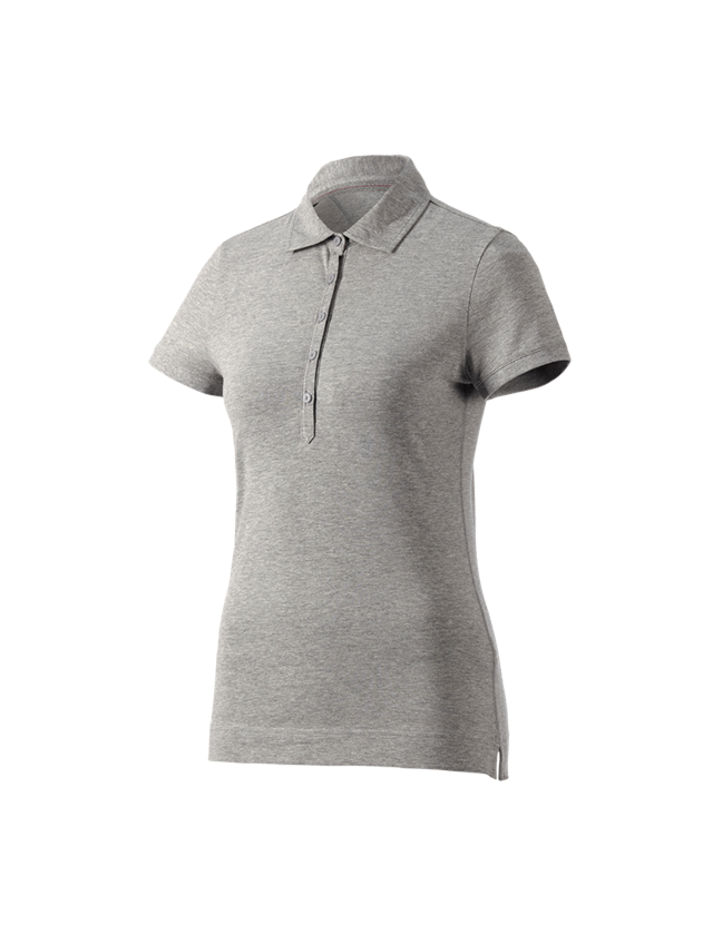 T-Shirts, Pullover & Skjorter: e.s. Polo-Shirt cotton stretch, damer + gråmeleret