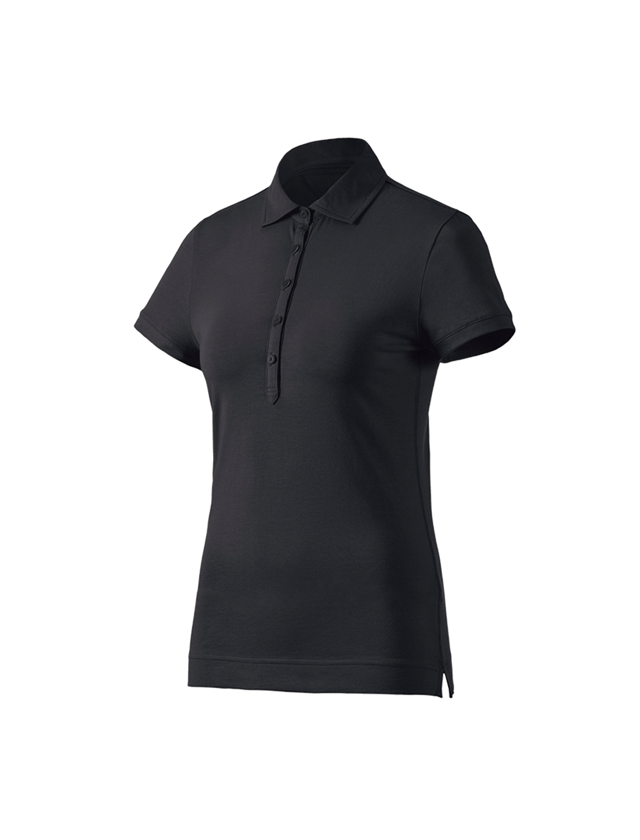 T-Shirts, Pullover & Skjorter: e.s. Polo-Shirt cotton stretch, damer + sort