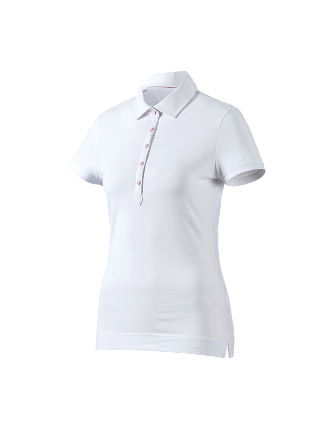 T-Shirts, Pullover & Skjorter: e.s. Polo-Shirt cotton stretch, damer + hvid
