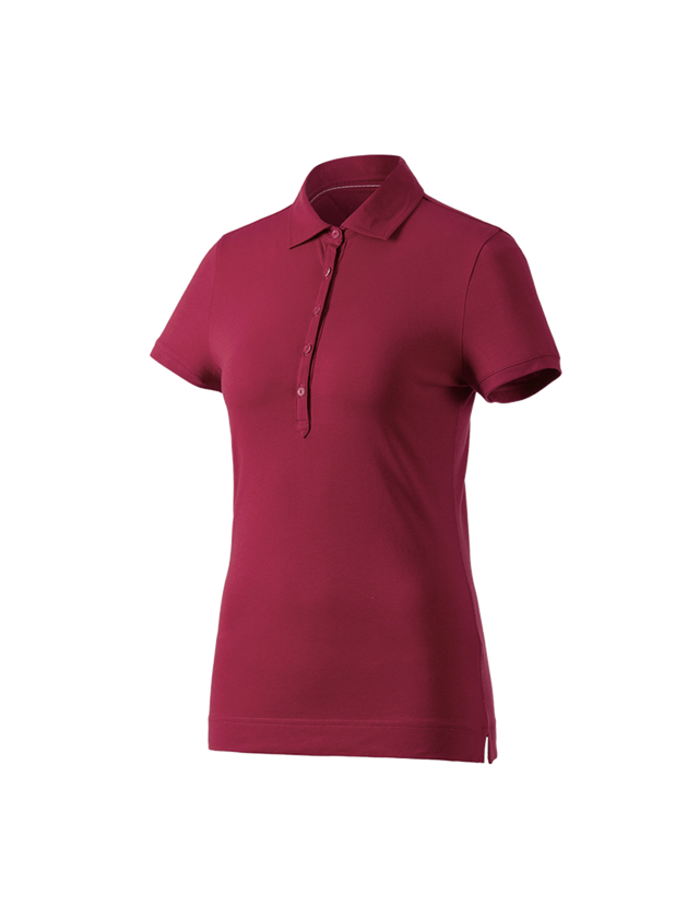 T-Shirts, Pullover & Skjorter: e.s. Polo-Shirt cotton stretch, damer + bordeaux