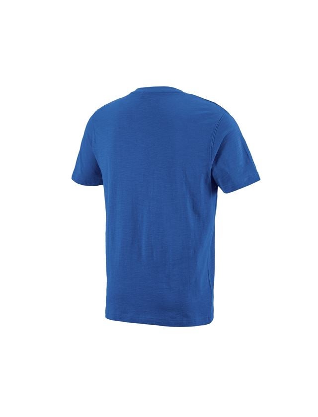 Emner: e.s. T-Shirt cotton slub V-Neck + ensianblå 1