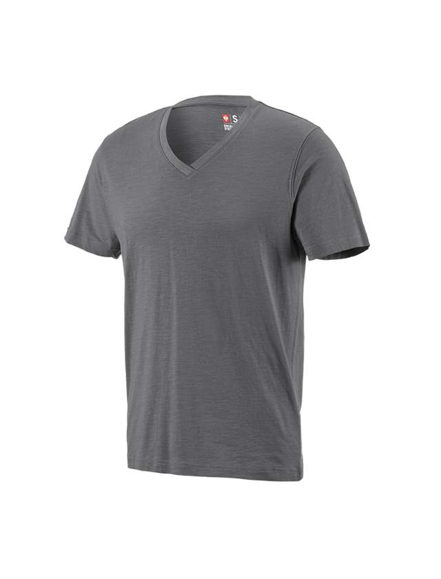 T-Shirts, Pullover & Skjorter: e.s. T-Shirt cotton slub V-Neck + cement