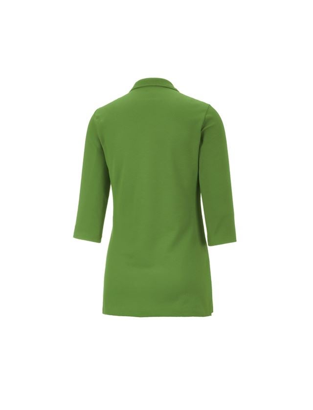 T-Shirts, Pullover & Skjorter: e.s. Pique-Polo 3/4-ærme cotton stretch, damer + havgrøn 1