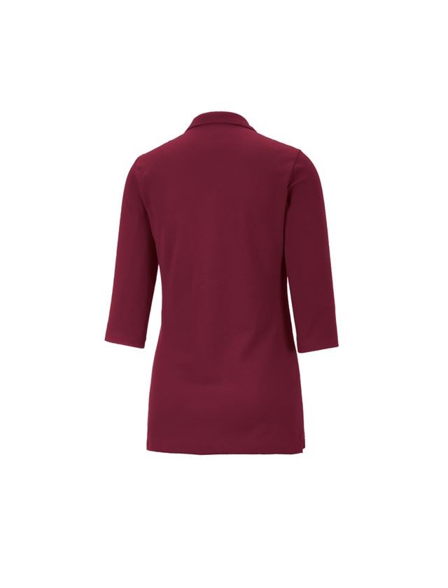T-Shirts, Pullover & Skjorter: e.s. Pique-Polo 3/4-ærme cotton stretch, damer + bordeaux 1
