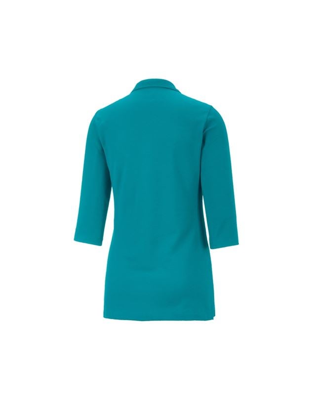 T-Shirts, Pullover & Skjorter: e.s. Pique-Polo 3/4-ærme cotton stretch, damer + ocean 1