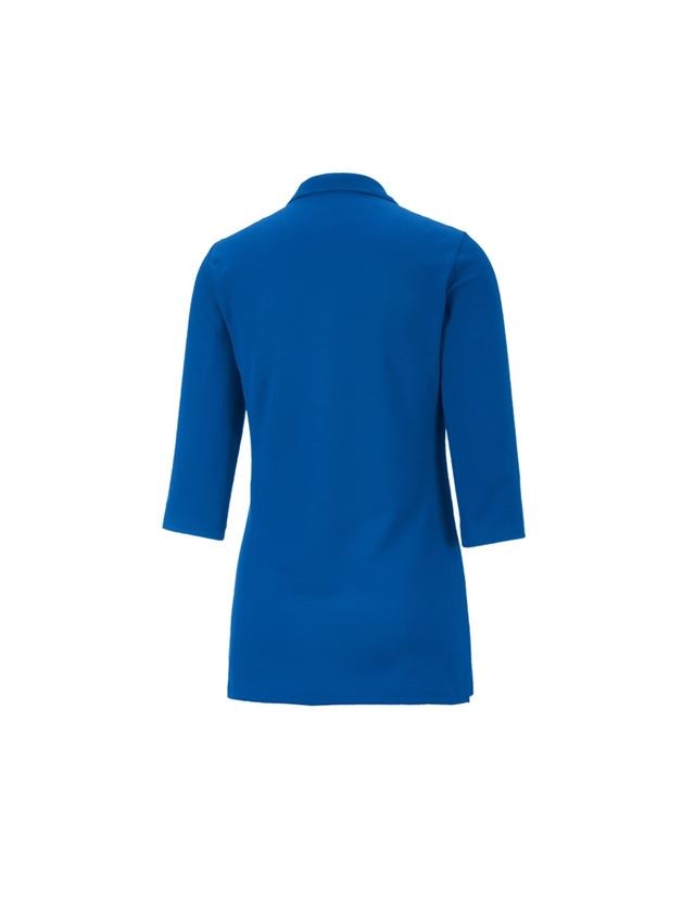 T-Shirts, Pullover & Skjorter: e.s. Pique-Polo 3/4-ærme cotton stretch, damer + ensianblå 1