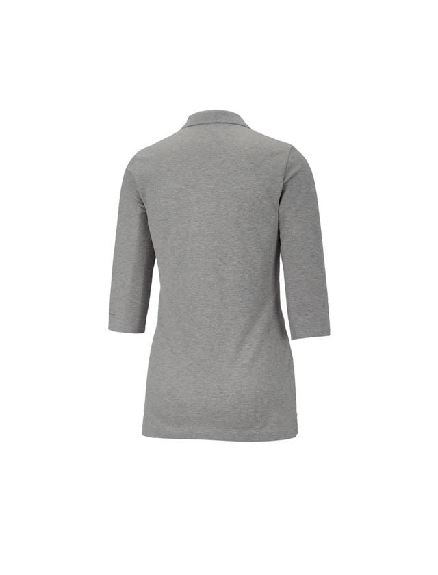 T-Shirts, Pullover & Skjorter: e.s. Pique-Polo 3/4-ærme cotton stretch, damer + gråmeleret 1