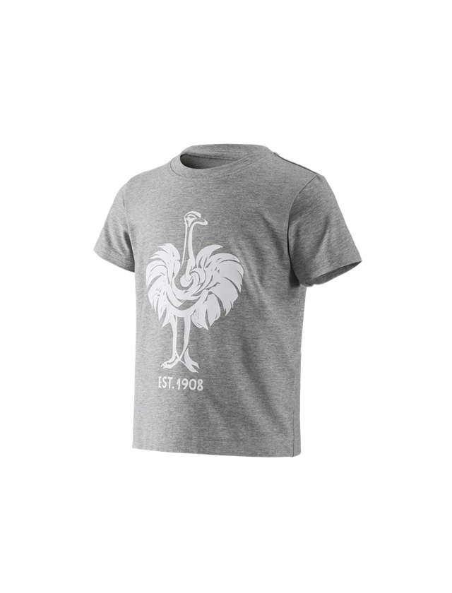 T-Shirts, Pullover & Skjorter: e.s. T-shirt 1908, børne + gråmeleret/hvid 1
