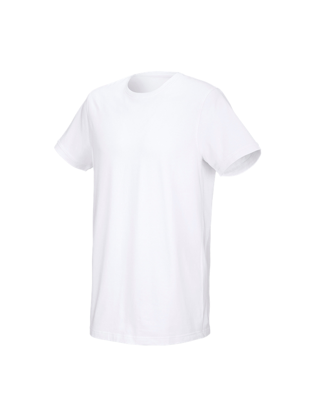 T-Shirts, Pullover & Skjorter: e.s. T-shirt cotton stretch, long fit + hvid 1