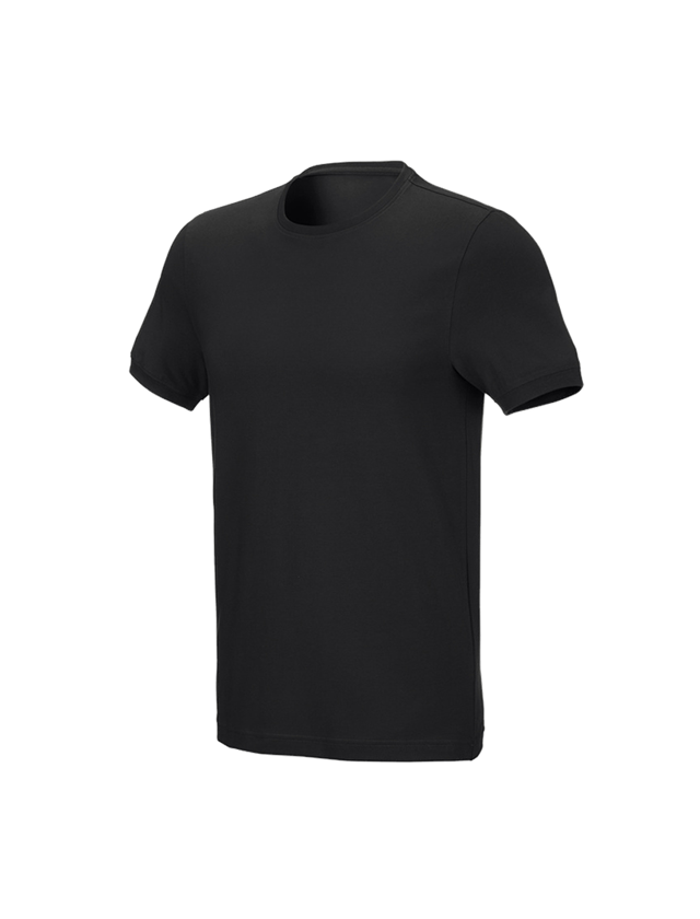 T-Shirts, Pullover & Skjorter: e.s. T-shirt cotton stretch, slim fit + sort 1