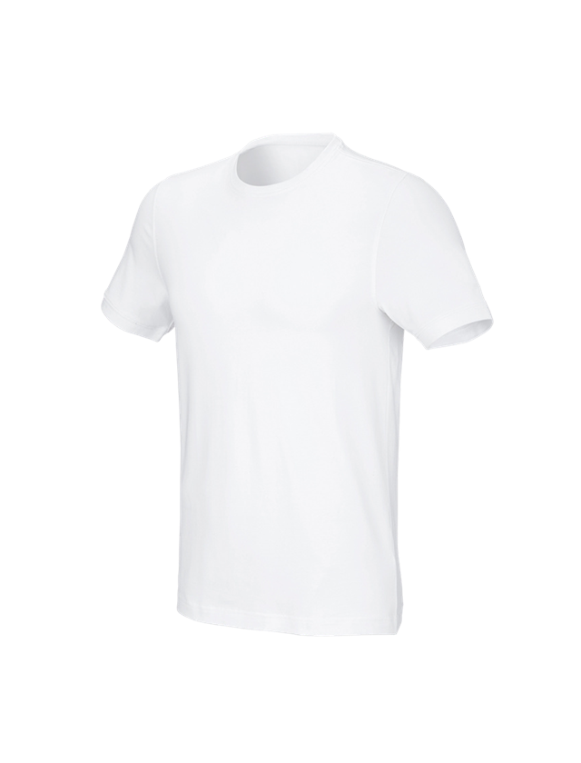 T-Shirts, Pullover & Skjorter: e.s. T-shirt cotton stretch, slim fit + hvid 1