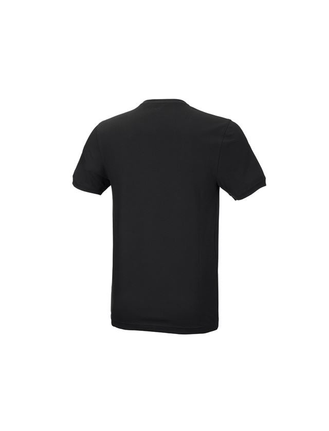T-Shirts, Pullover & Skjorter: e.s. T-shirt cotton stretch, slim fit + sort 2
