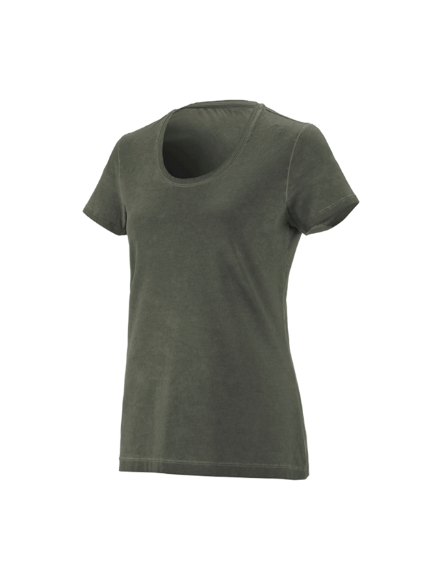 T-Shirts, Pullover & Skjorter: e.s. T-Shirt vintage cotton stretch, damer + camouflagegrøn vintage 3