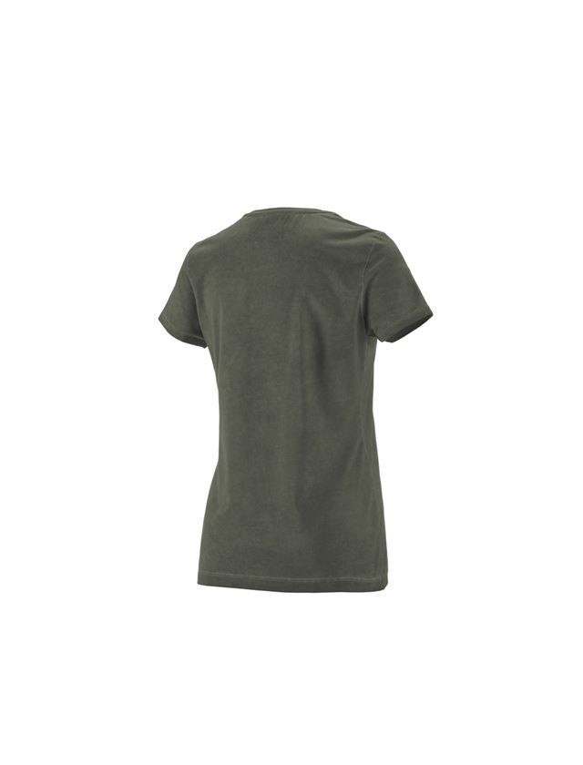 T-Shirts, Pullover & Skjorter: e.s. T-Shirt vintage cotton stretch, damer + camouflagegrøn vintage 4