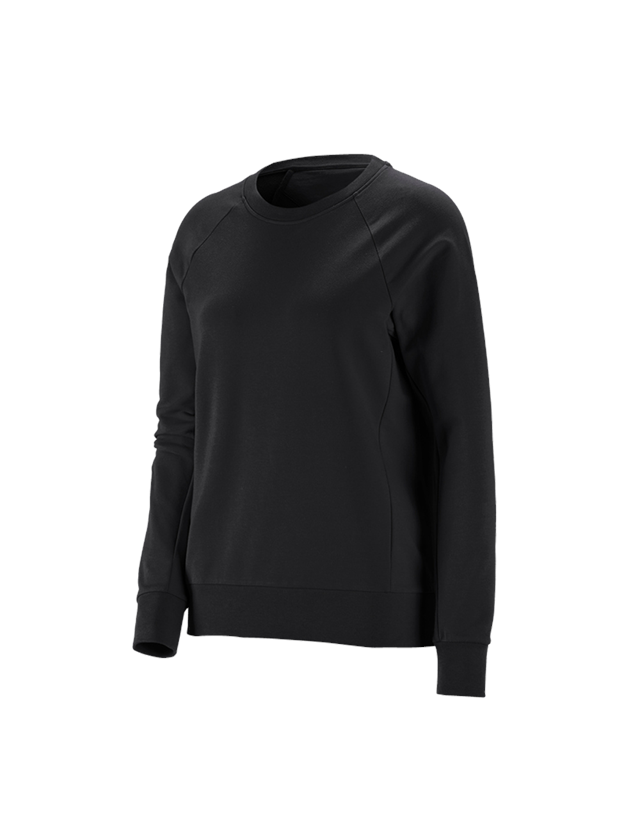 T-Shirts, Pullover & Skjorter: e.s. Sweatshirt cotton stretch, damer + sort