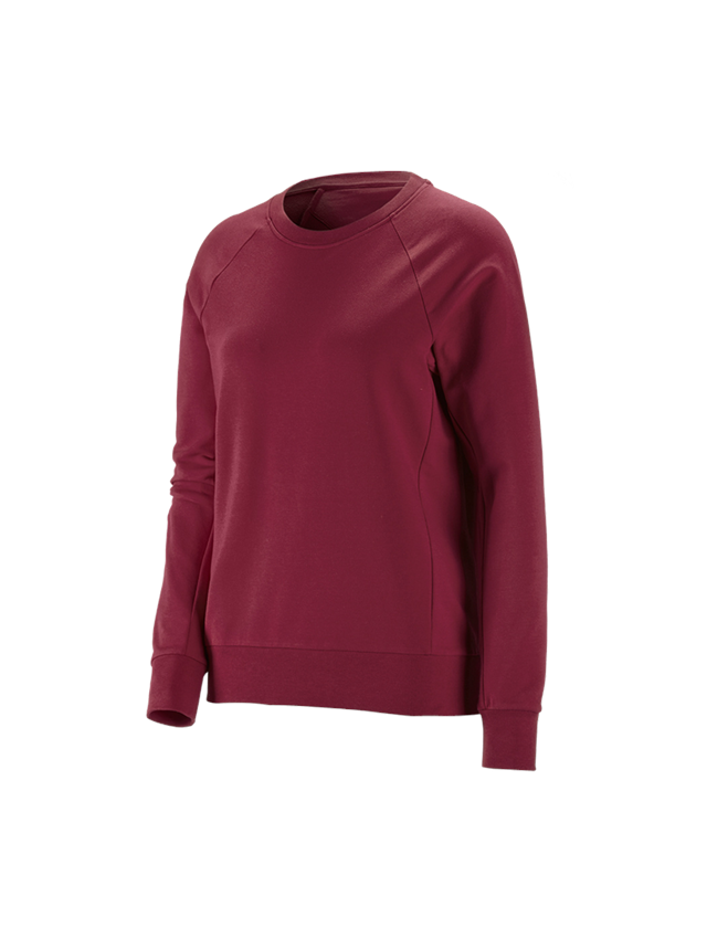 T-Shirts, Pullover & Skjorter: e.s. Sweatshirt cotton stretch, damer + bordeaux