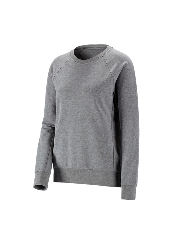 T-Shirts, Pullover & Skjorter: e.s. Sweatshirt cotton stretch, damer + gråmeleret