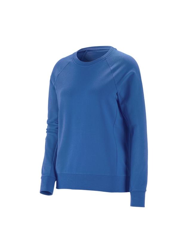 T-Shirts, Pullover & Skjorter: e.s. Sweatshirt cotton stretch, damer + ensianblå