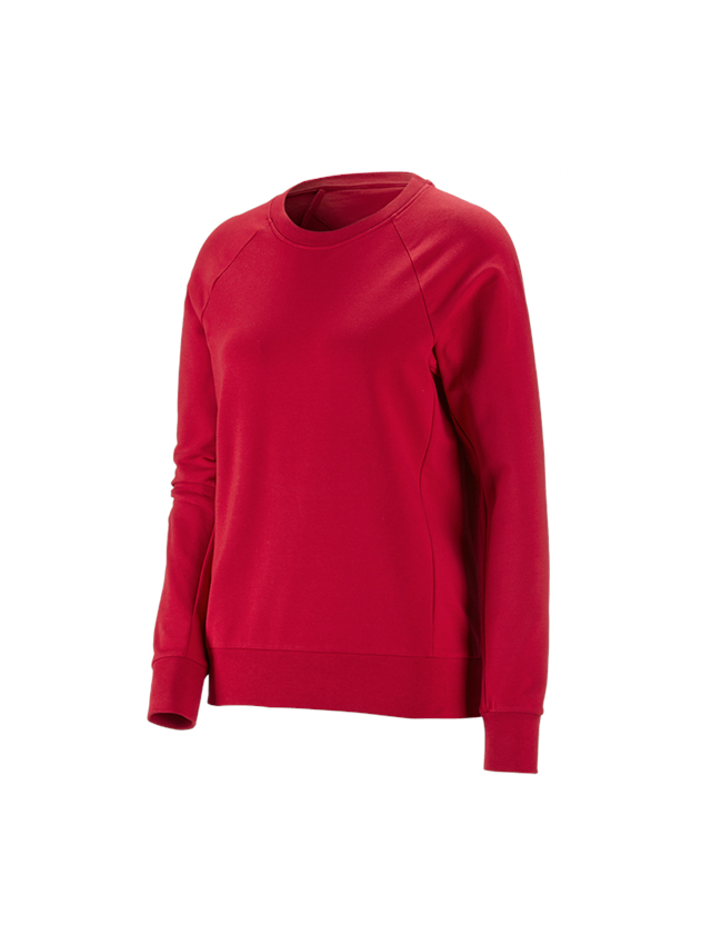 T-Shirts, Pullover & Skjorter: e.s. Sweatshirt cotton stretch, damer + ildrød