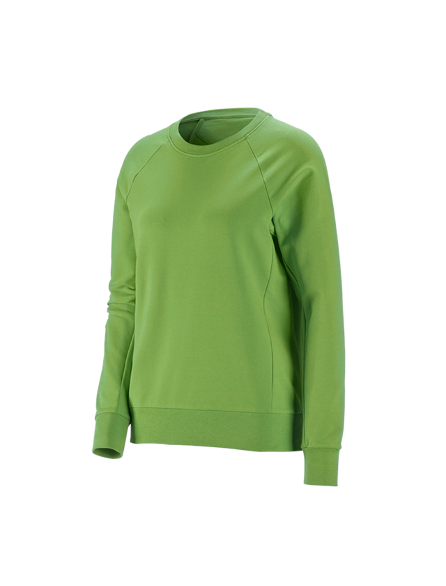 T-Shirts, Pullover & Skjorter: e.s. Sweatshirt cotton stretch, damer + havgrøn