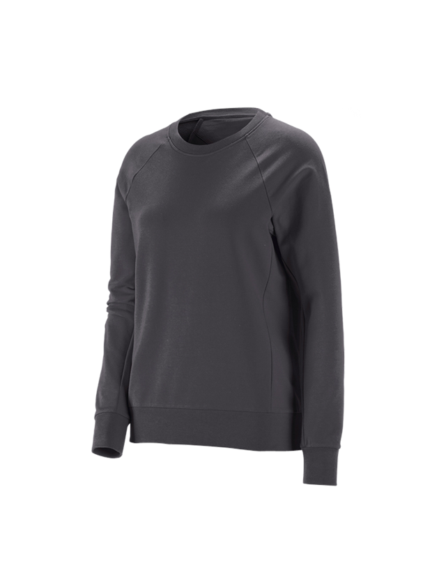 T-Shirts, Pullover & Skjorter: e.s. Sweatshirt cotton stretch, damer + antracit