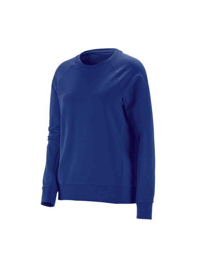 T-Shirts, Pullover & Skjorter: e.s. Sweatshirt cotton stretch, damer + kornblå