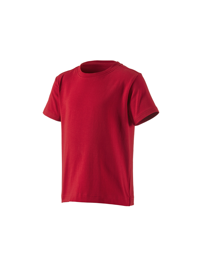 T-Shirts, Pullover & Skjorter: e.s. T-shirt cotton stretch, børne + ildrød