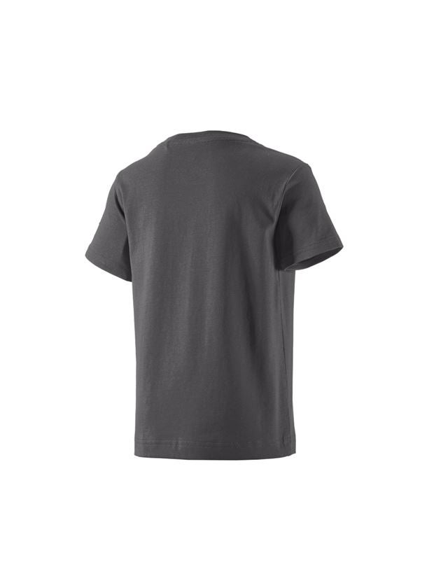 T-Shirts, Pullover & Skjorter: e.s. T-shirt cotton stretch, børne + antracit 1