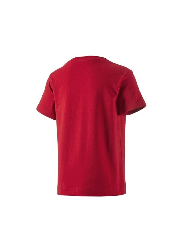 T-Shirts, Pullover & Skjorter: e.s. T-shirt cotton stretch, børne + ildrød 1