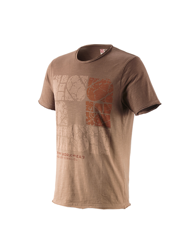 T-Shirts, Pullover & Skjorter: e.s. T-Shirt denim workwear + lysebrun vintage