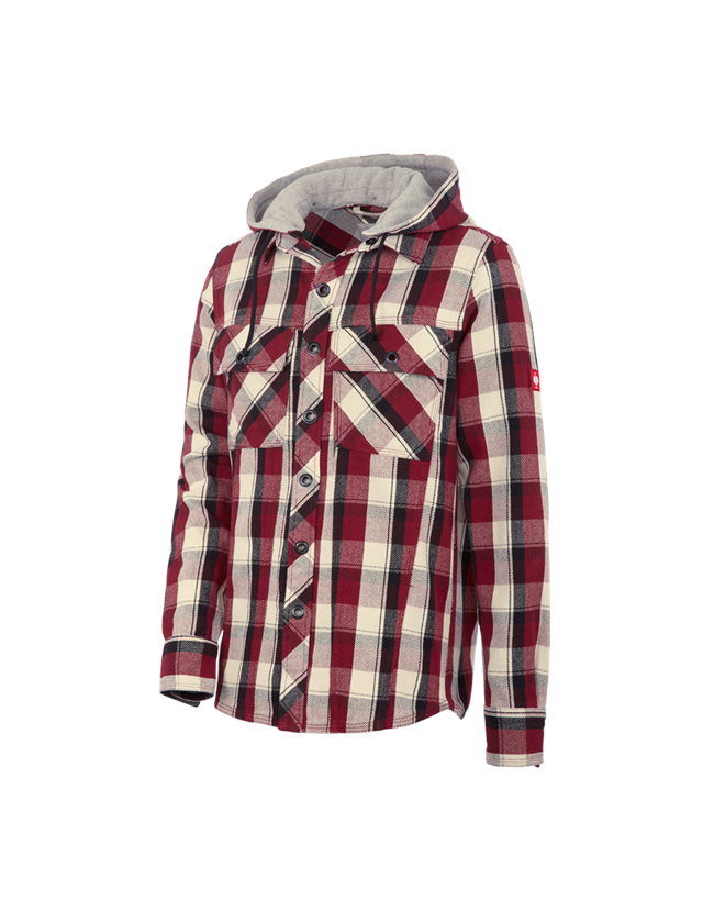 T-Shirts, Pullover & Skjorter: Hætteskjorte e.s.roughtough + rubin/sort/natur 2