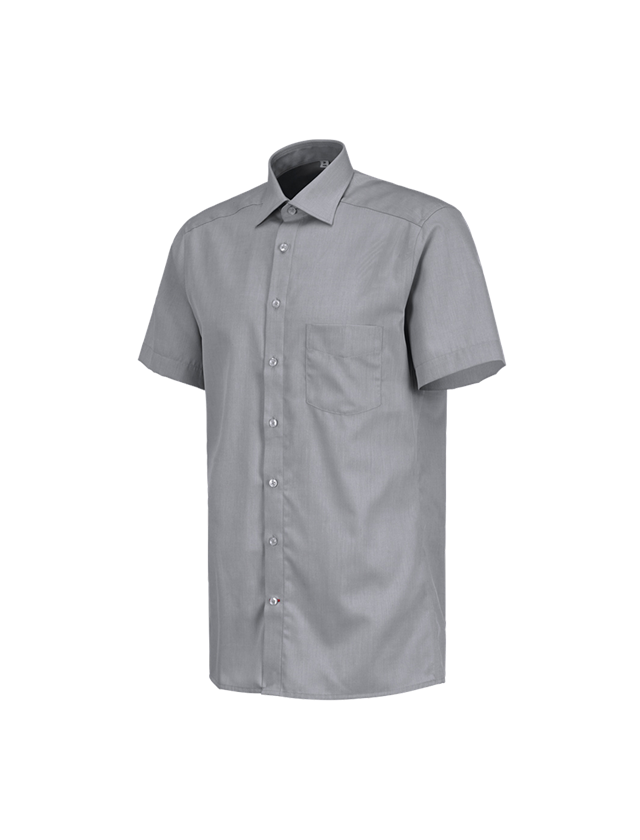T-Shirts, Pullover & Skjorter: Business skjorte e.s.comfort, kortærmet + grå melange