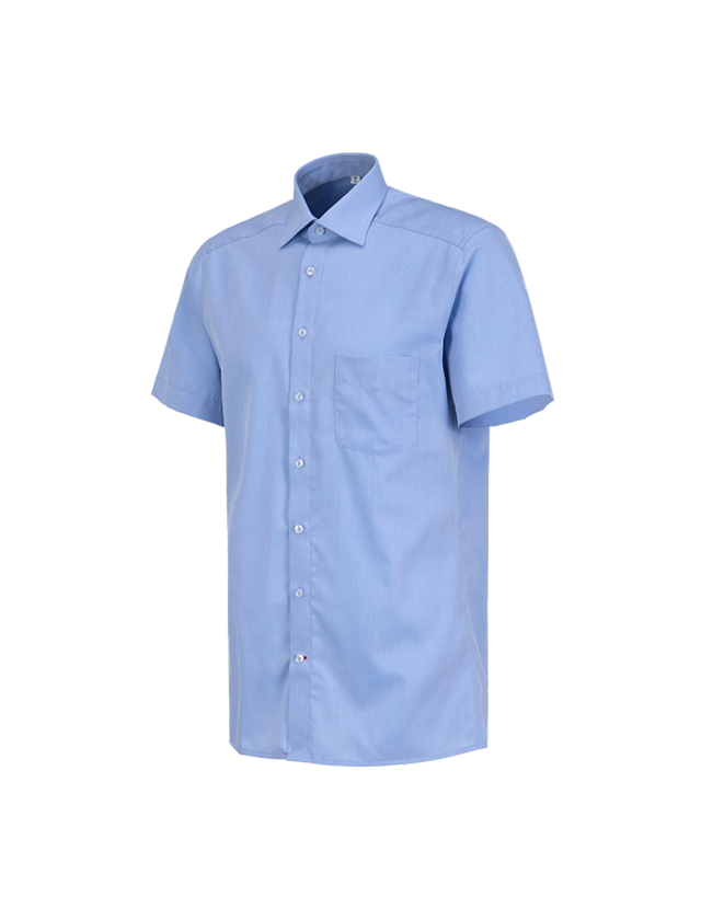 T-Shirts, Pullover & Skjorter: Business skjorte e.s.comfort, kortærmet + lyseblå melange