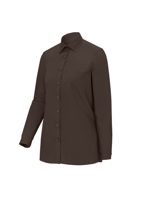 T-Shirts, Pullover & Skjorter: e.s. servicebluse langærmet + kastanje