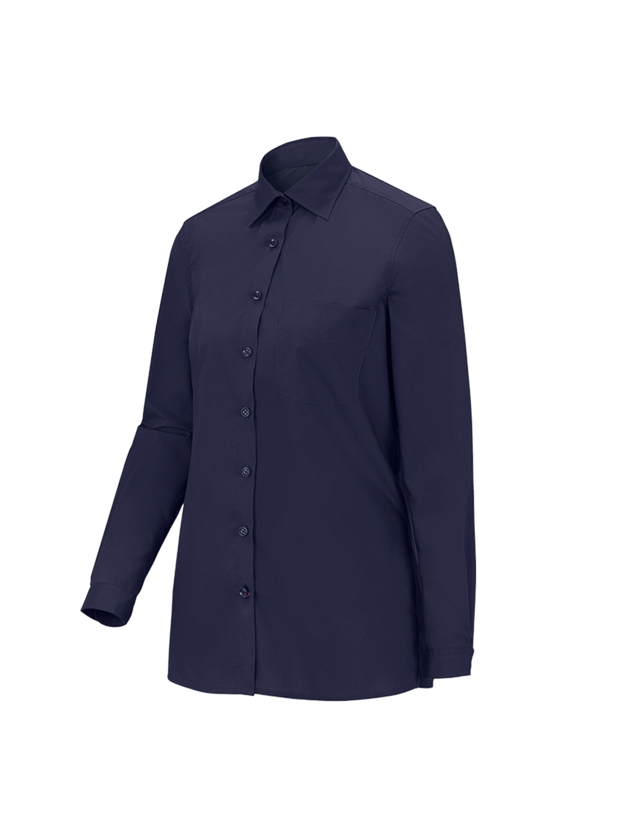 T-Shirts, Pullover & Skjorter: e.s. servicebluse langærmet + mørkeblå