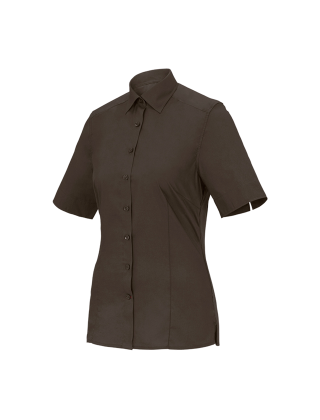 T-Shirts, Pullover & Skjorter: Businessbluse e.s.comfort, kortærmet + kastanje 2