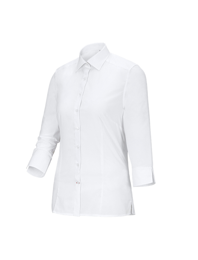 T-Shirts, Pullover & Skjorter: Businessbluse e.s.comfort, 3/4-ærmer + hvid