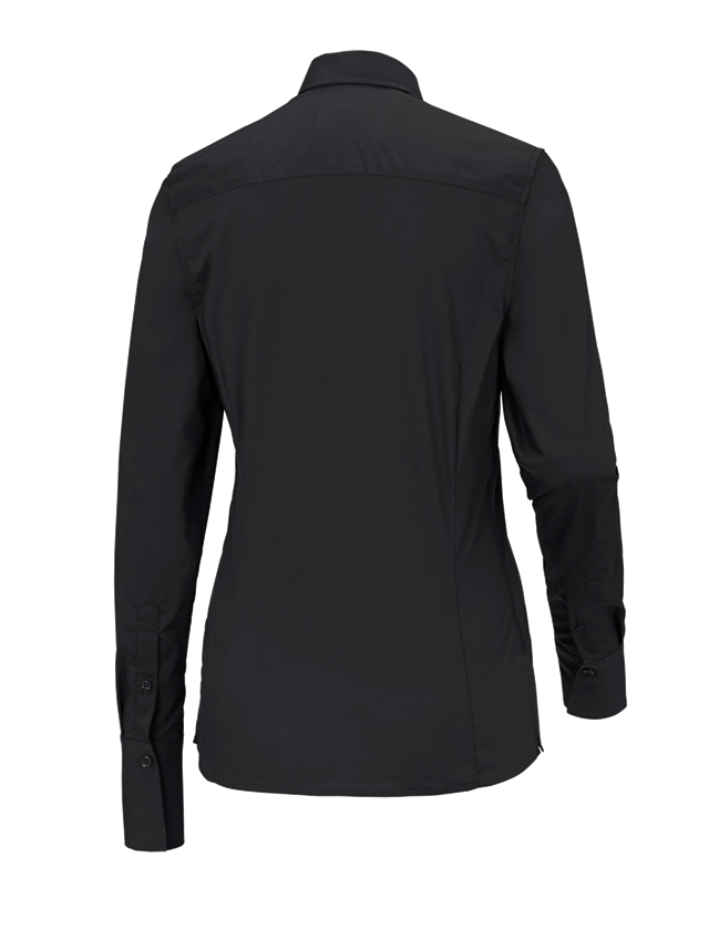 T-Shirts, Pullover & Skjorter: Businessbluse e.s.comfort, langærmet + sort 1