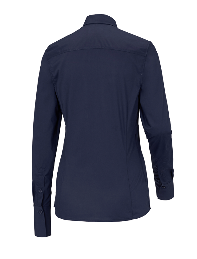 T-Shirts, Pullover & Skjorter: Businessbluse e.s.comfort, langærmet + mørkeblå 1