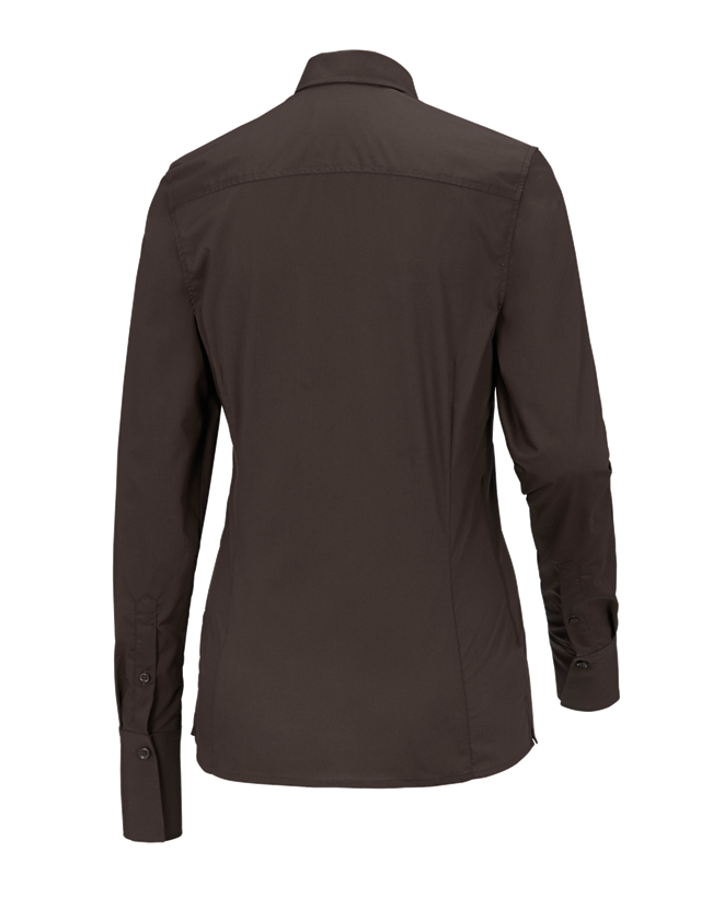 T-Shirts, Pullover & Skjorter: Businessbluse e.s.comfort, langærmet + kastanje 2