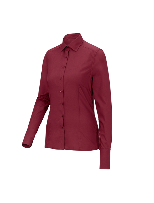 T-Shirts, Pullover & Skjorter: Businessbluse e.s.comfort, langærmet + rubin