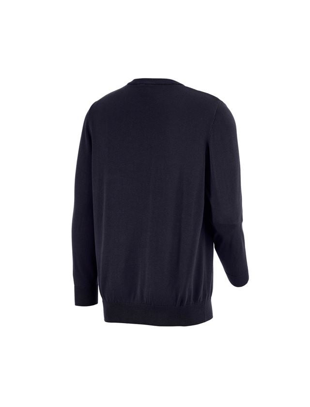 T-Shirts, Pullover & Skjorter: e.s. strikpullover, rund hals + mørkeblå 1