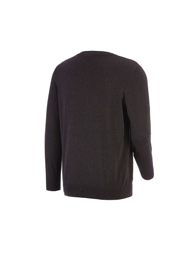 T-Shirts, Pullover & Skjorter: e.s. strikpullover, rund hals + brun melange 1