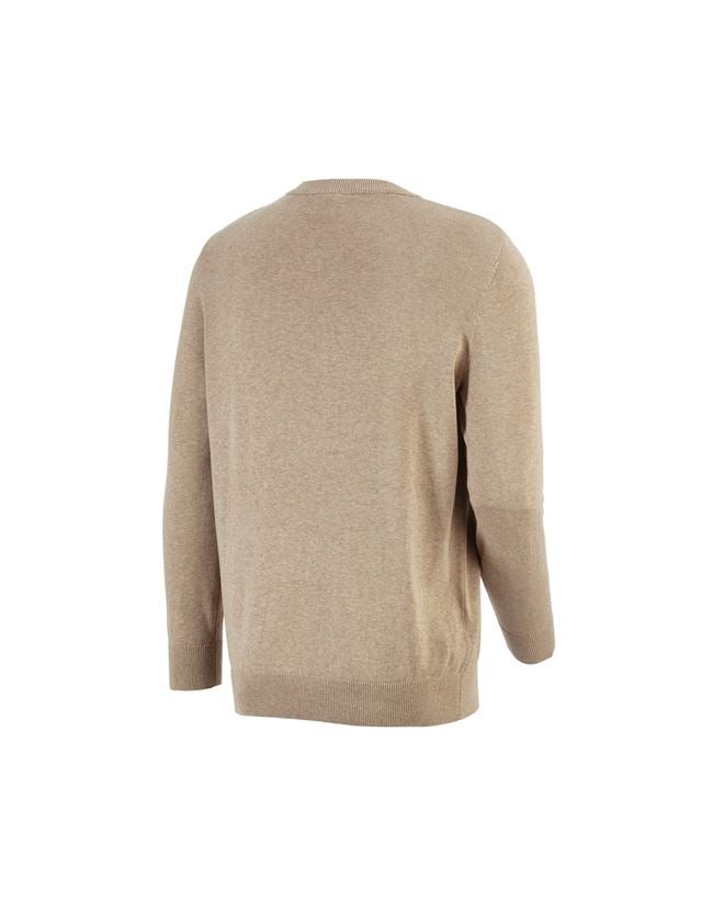 T-Shirts, Pullover & Skjorter: e.s. strikpullover, rund hals + kaki melange 1