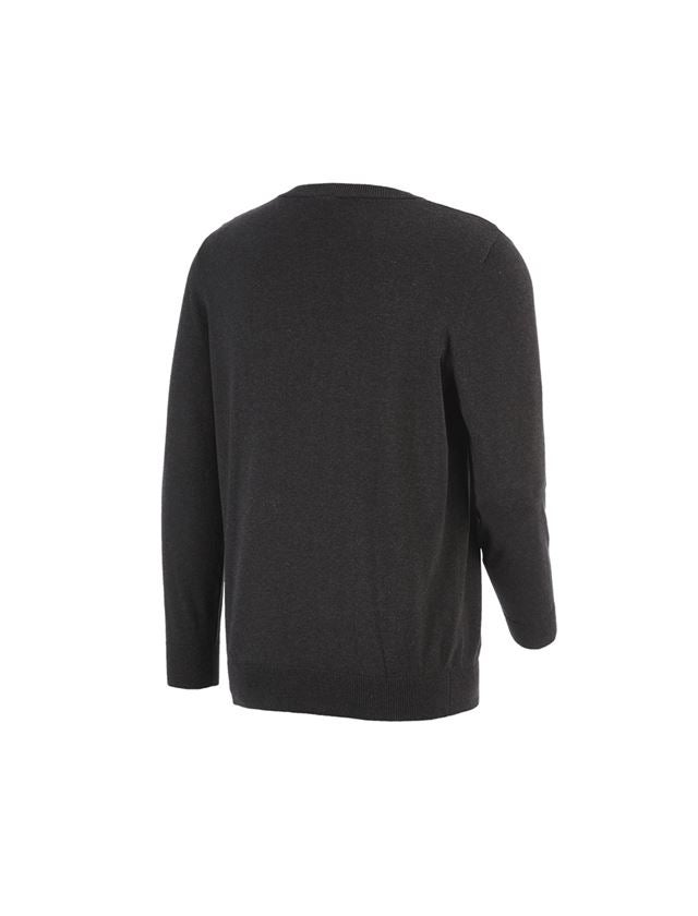 T-Shirts, Pullover & Skjorter: e.s. strikpullover, rund hals + grafit melange 1
